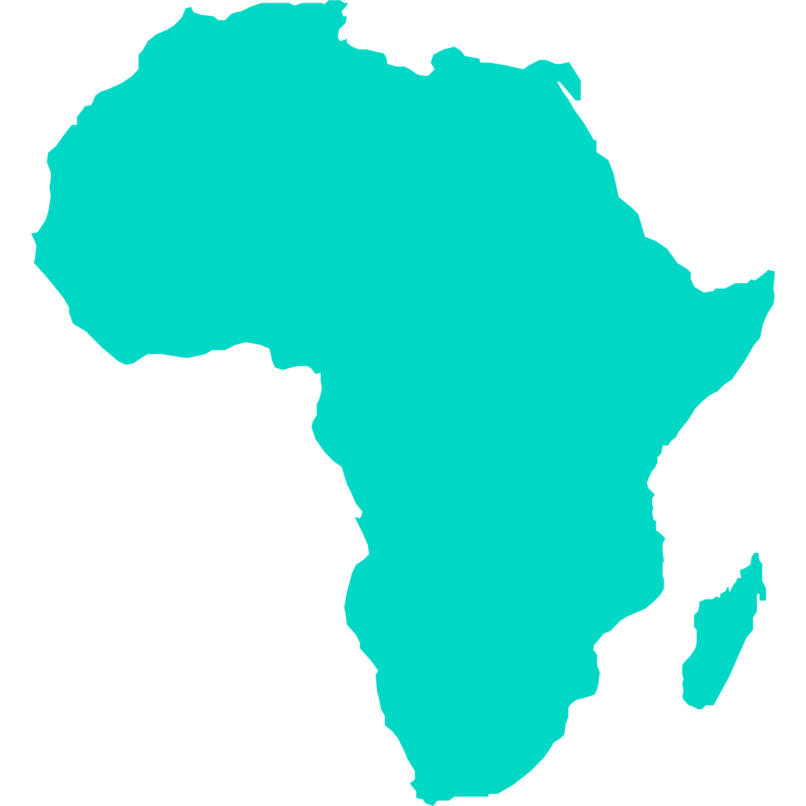 contour of map of africa having a blue colour